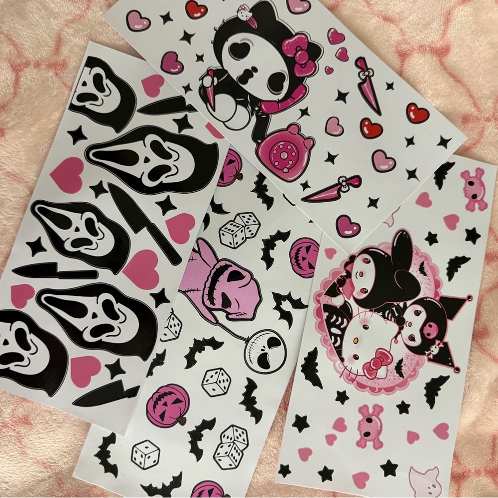 Hello Kitty Black & Pink Spooky-Cute Sticker Sheets